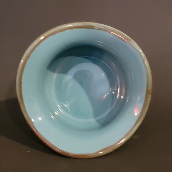 Southern Living Blue Glazed Stoneware Bowl 4"x2" Made in Brazil - Picture 6 of 10